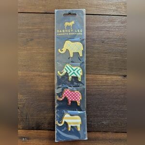 Dabney Lee Elephant Magnetic Bookmarks SET OF 4 - NEW